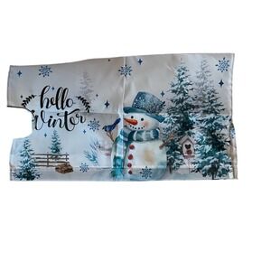 Hello Winter Snowman Mailbox Cover Blue White Holiday Outdoor Decor Wintercore